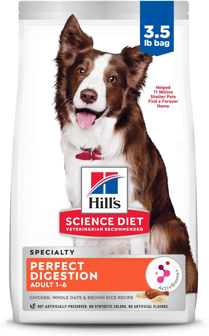 Hill's Science Diet Adult Perfect Digestion Chicken, Brown Rice & Whole Oats Recipe Dry Dog Food Bag