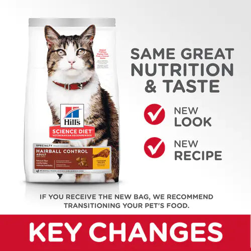 Hill's Science Diet Adult Hairball Control Chicken Recipe Dry Cat Food Bag (3.5lb)