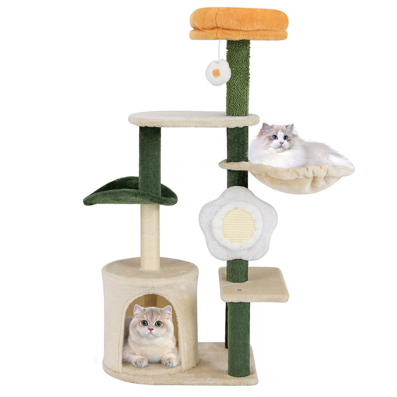 Flower Cat Tree with Plush Top Perch