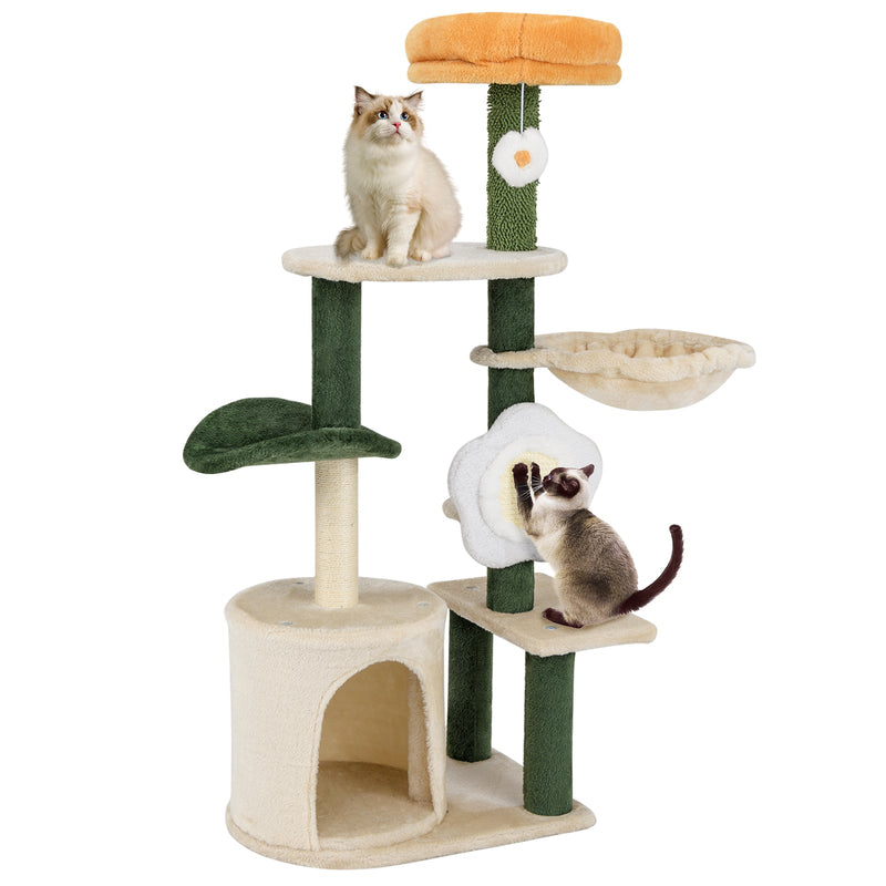 Flower Cat Tree with Plush Top Perch