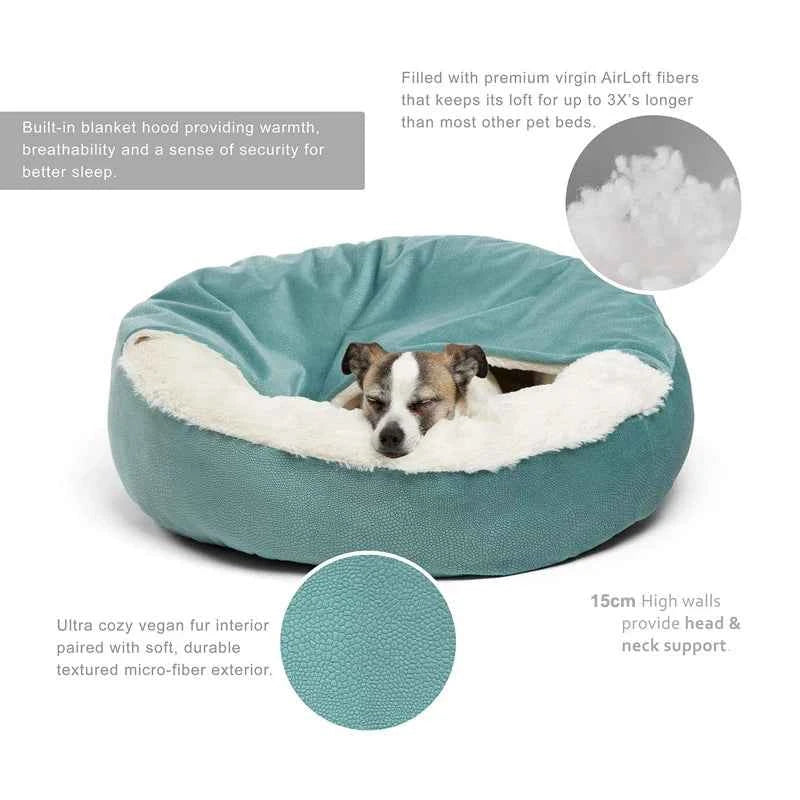 Benepaw Orthopedic Hooded Dog & Cat Cuddler Bed