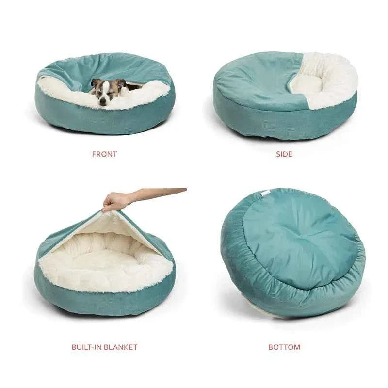 Benepaw Orthopedic Hooded Dog & Cat Cuddler Bed