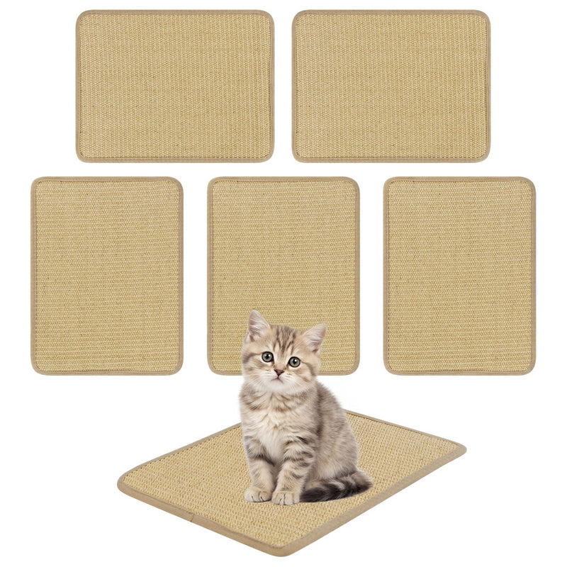 Natural Sisal Cat Scratcher Mats, 16 × 12 inches, 12 Pack