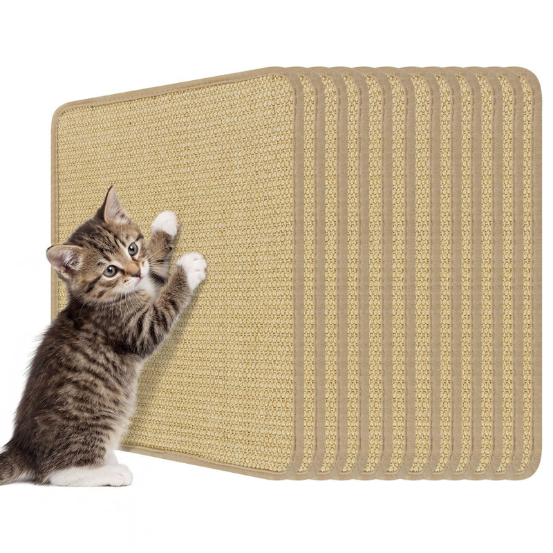 Natural Sisal Cat Scratcher Mats, 16 × 12 inches, 12 Pack