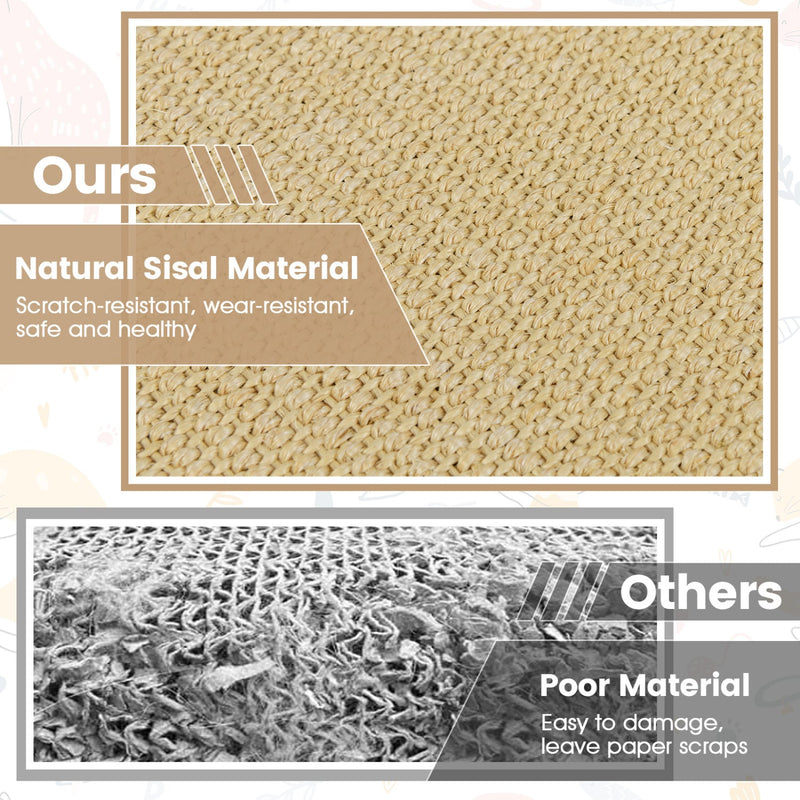 Natural Sisal Cat Scratcher Mats, 16 × 12 inches, 12 Pack