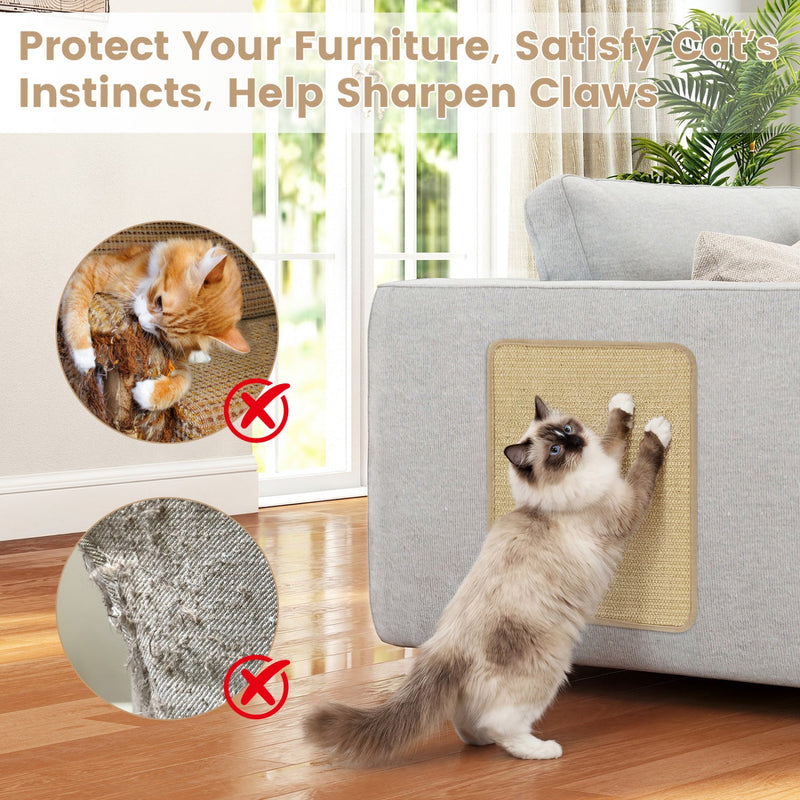 Natural Sisal Cat Scratcher Mats, 16 × 12 inches, 12 Pack