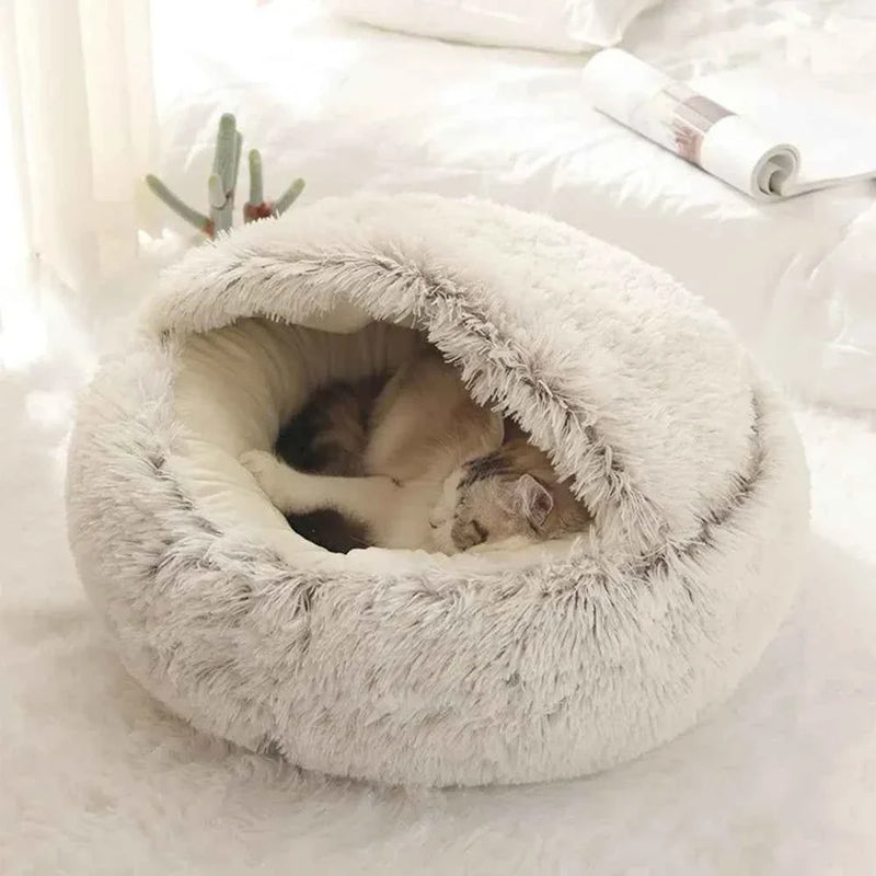 Enclosed Round Plush Cat & Dog Nest