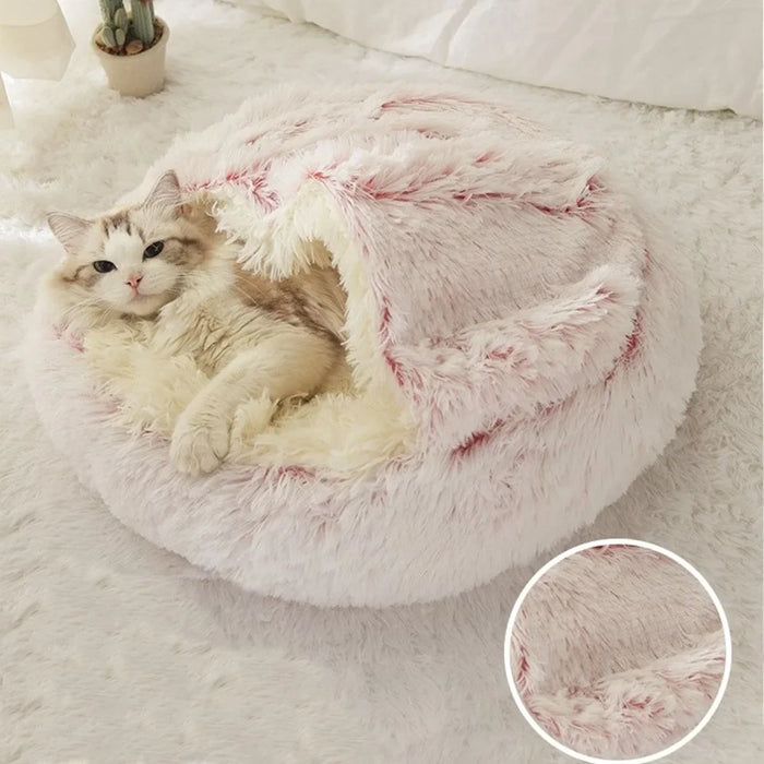 Enclosed Round Plush Cat & Dog Nest