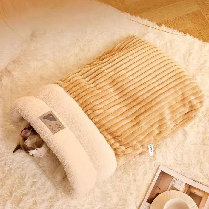 Kawaii Winter Plush Cat Sleeping Bag