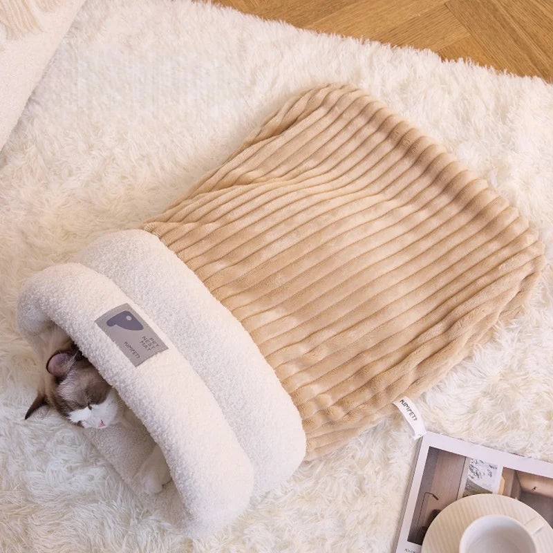 Kawaii Winter Plush Cat Sleeping Bag