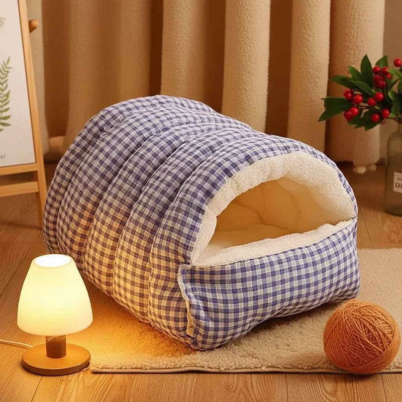 Kawaii Thermal Plush Pet Cave Bed