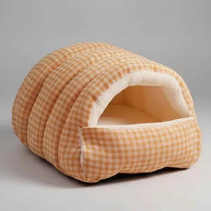 Kawaii Thermal Plush Pet Cave Bed