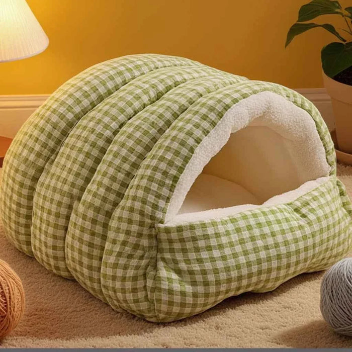 Kawaii Thermal Plush Pet Cave Bed