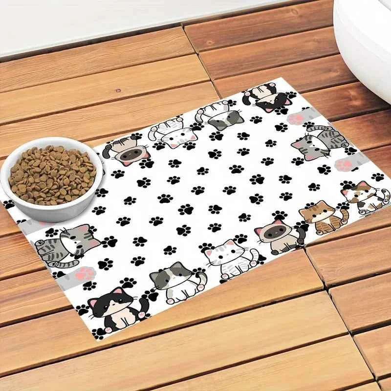 Kawaii Cartoon Diatomaceous Earth Cat Litter & Dining Mat
