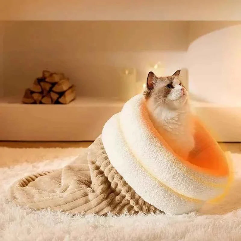Kawaii Winter Plush Cat Sleeping Bag