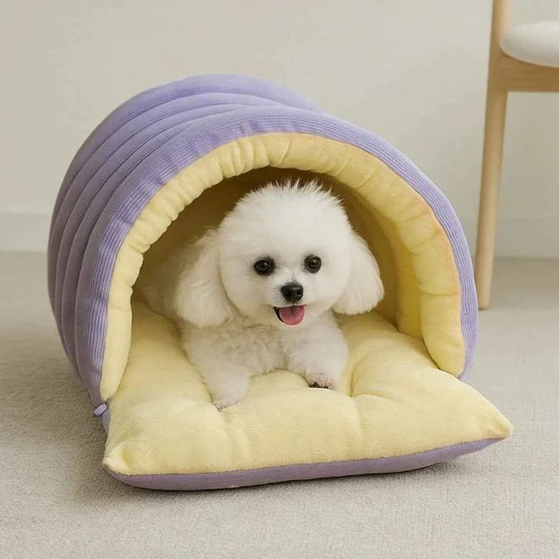 Kawaii Winter Plush Cat Cave Bed