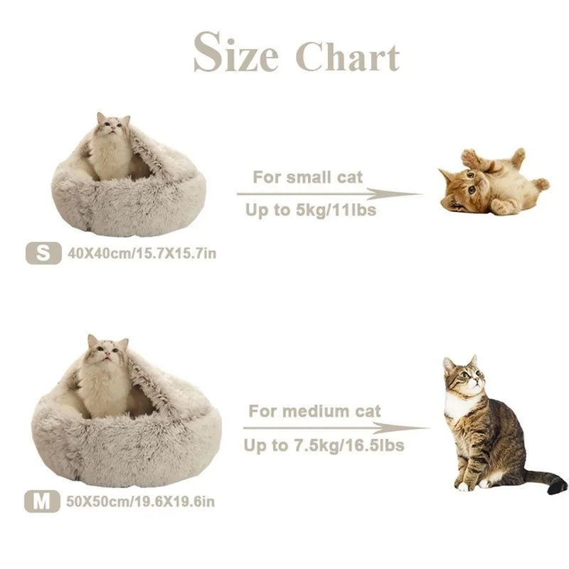 Enclosed Round Plush Cat & Dog Nest