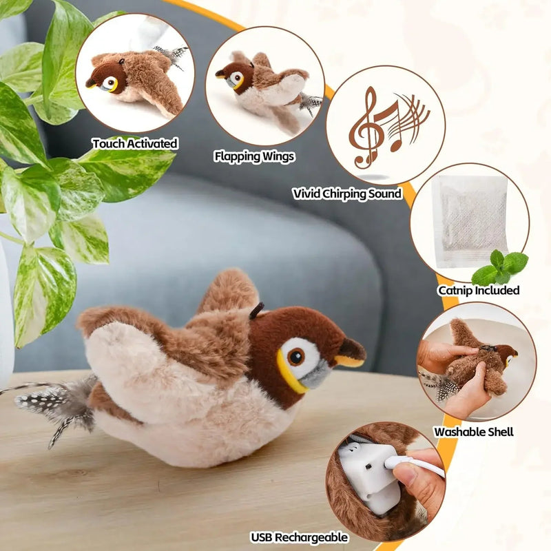 USB Rechargeable Dancing Sparrow Cat Toy