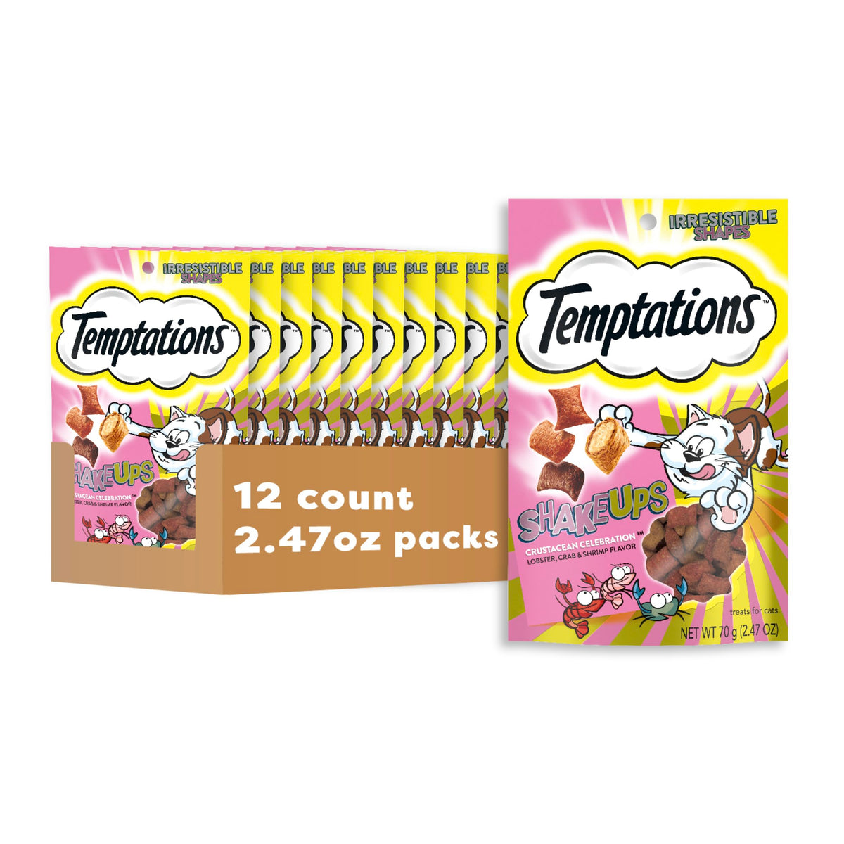 Temptations ShakeUps Crunchy and Soft Cat Treats Crustacean Celebration Flavor (12) 2.47 oz. Pouches