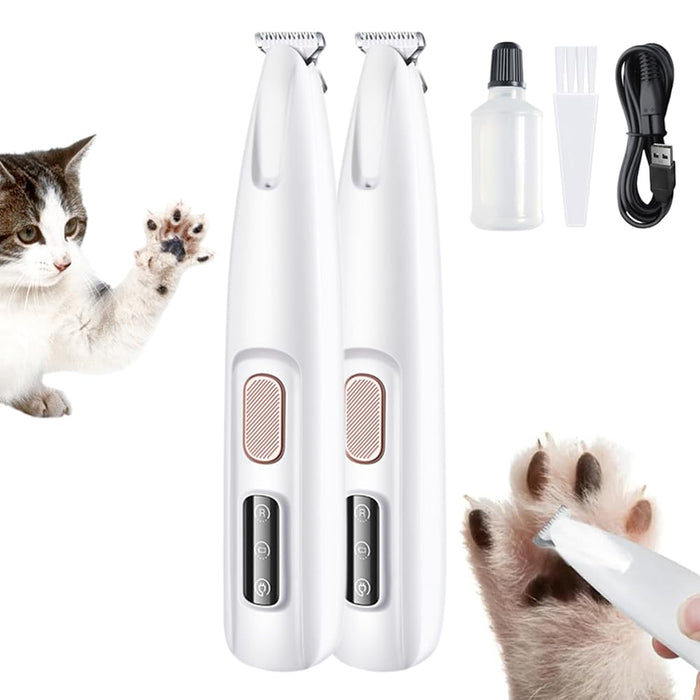 LED Rechargeable Pet Paw Trimmer, 2-Piece Set