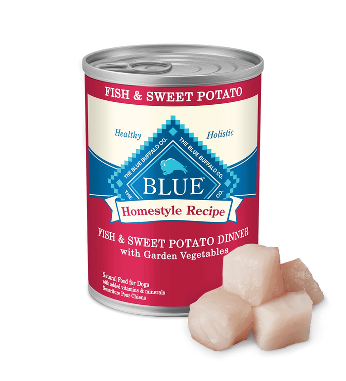 Blue Buffalo Adult Homestyle Fish & Sweet Potato with Garden Vegetables Wet Dog Cans (12.5oz)