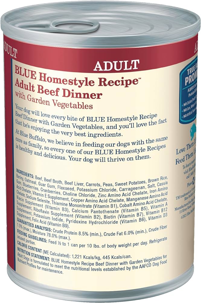 Blue Buffalo Adult  Homestyle Beef with Garden Vegetables Wet Dog Cans (12.5oz)