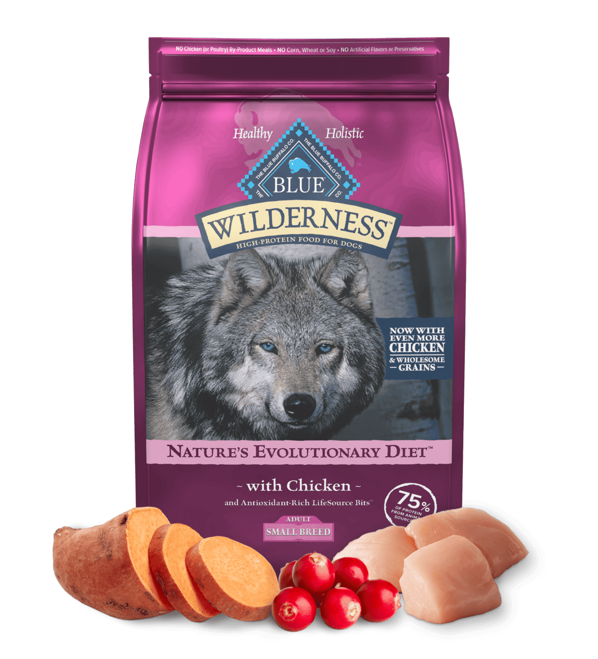 Blue Buffalo Wilderness Adult Small Breed Chicken with Wholesome Grains Dry Dog Food