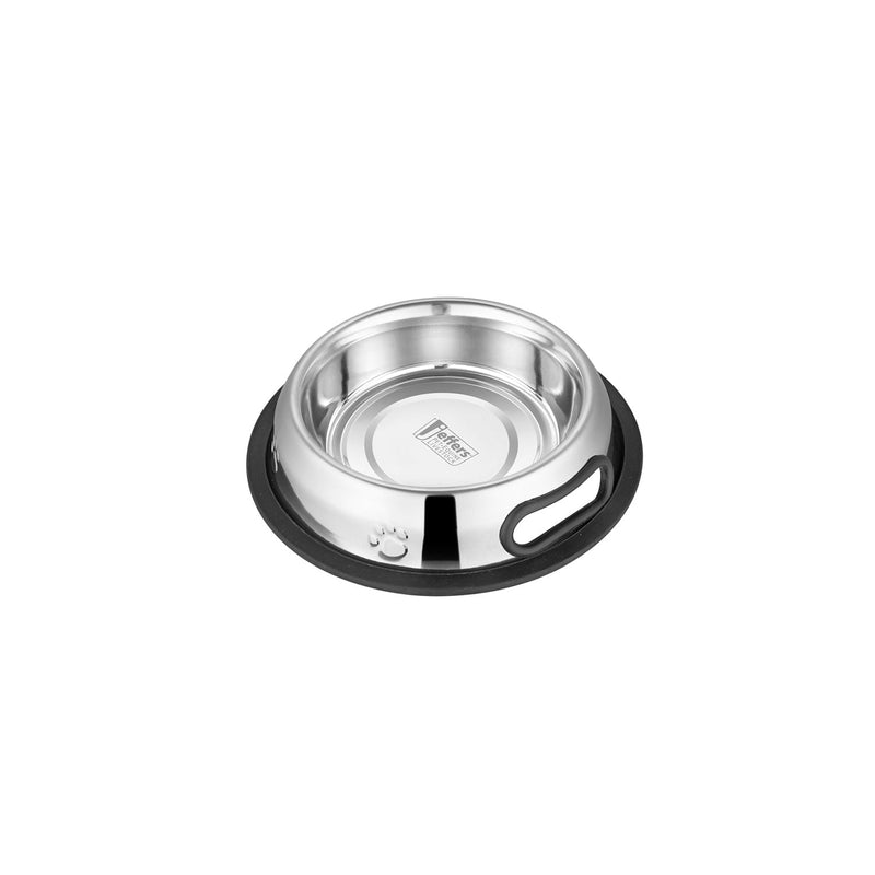 Jeffers Embossed No-Tip Stainless Steel Pet Bowl