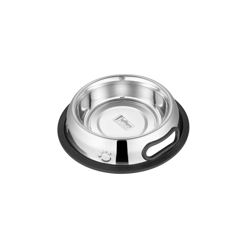 Jeffers Embossed No-Tip Stainless Steel Pet Bowl