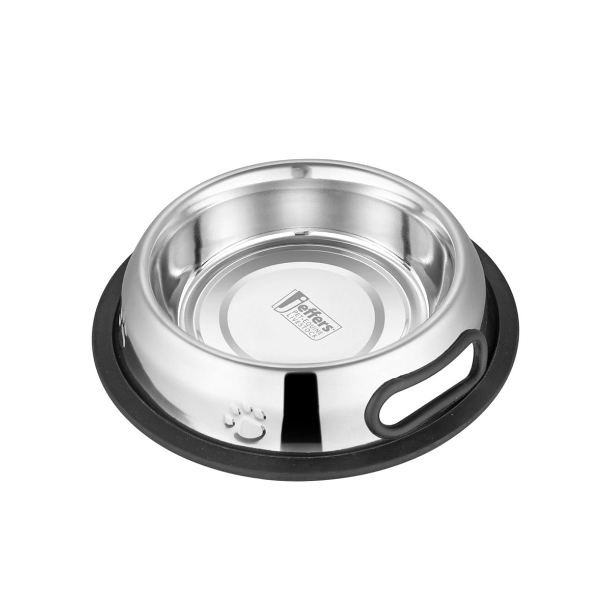 Jeffers Embossed No-Tip Stainless Steel Pet Bowl