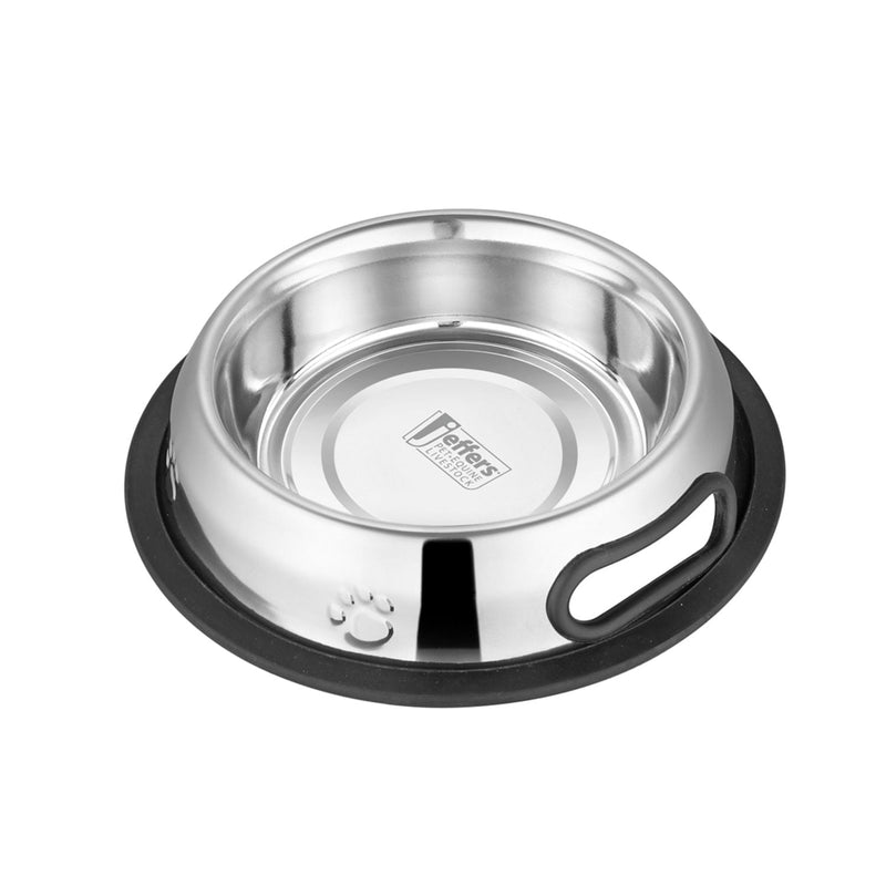 Jeffers Embossed No-Tip Stainless Steel Pet Bowl