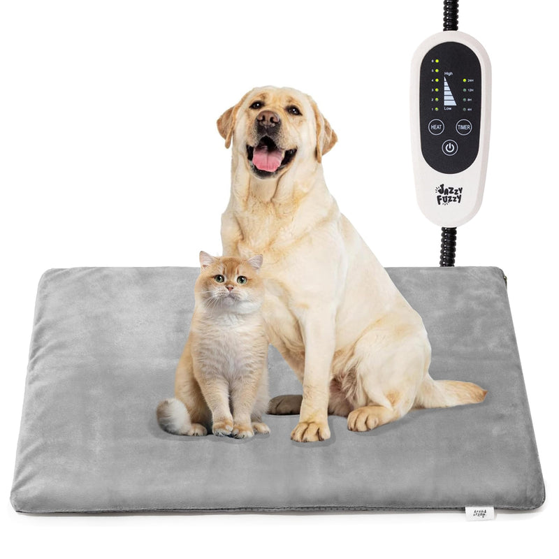 Jazzy Fuzzy Pet Heating Pad with Timer — 35 × 24 in