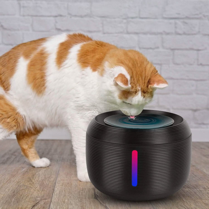 Pet Water Fountain with LED Light & 7 Replacement Filters