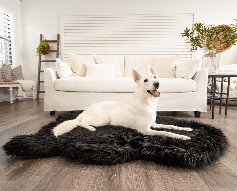 PupRug by Paw.com®  Faux Fur Orthopedic Dog Bed - Curve Midnight Black